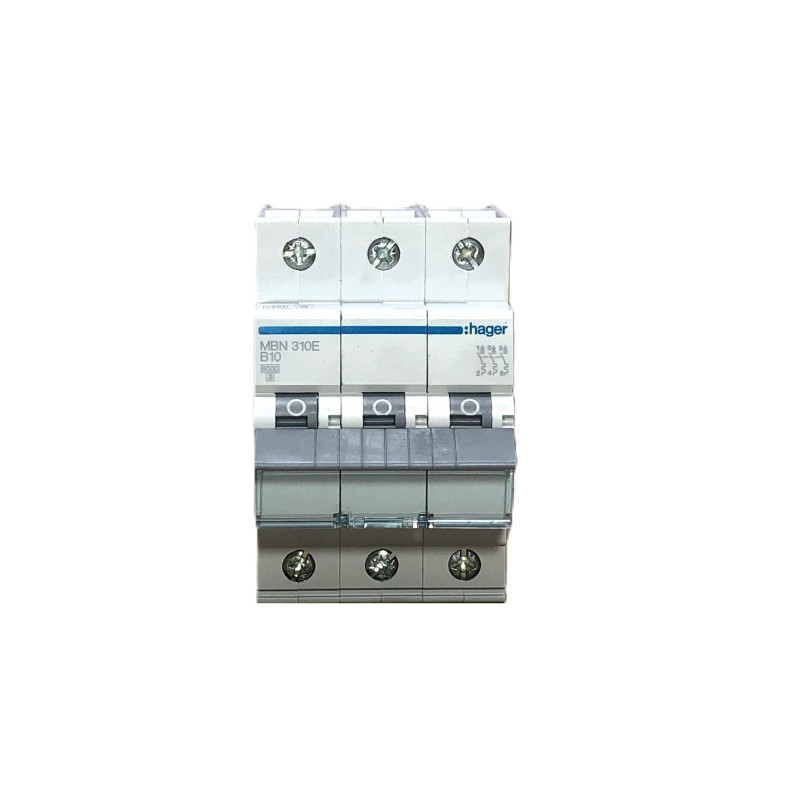 Hager MBN310E B10A 3P 6kA Wyłącznik nadprądowy Hager MBN310E B10A 3P 6kA Wyłącznik nadprądowy