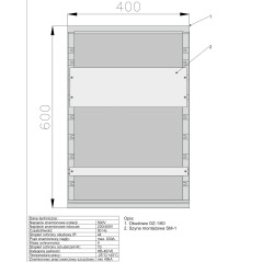 Złącze kablowe ZK-1-L IP44 400x600x245 mm | Obudowa SMC UV PELMET