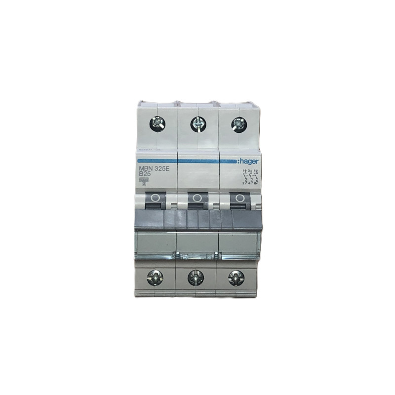 Hager MBN325E 3P B25A 6kA Wyłącznik nadprądowy Hager MBN325E 3P B25A 6kA Wyłącznik nadprądowy