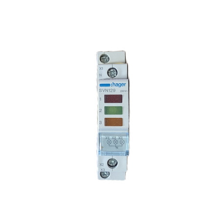 Lampka modułowa 3-fazowa HAGER SVN129 czerwona/ zielona/ pomarańczowa