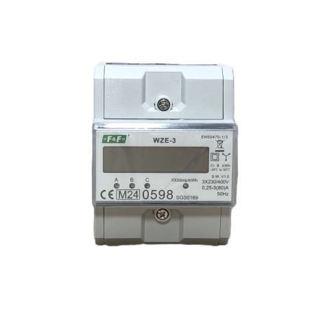 Licznik energii elektrycznej 3-fazowy F&F WZE-3