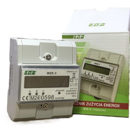 Licznik energii elektrycznej 3-fazowy F&F WZE-3