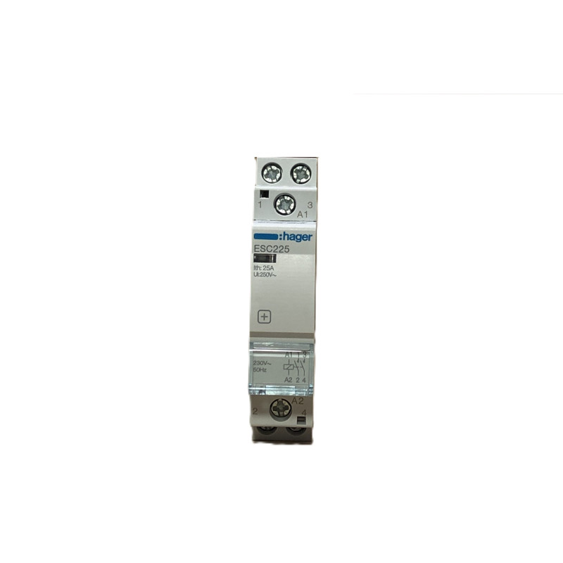 Stycznik modułowy Hager ESC225 25A 2NO 230V AC